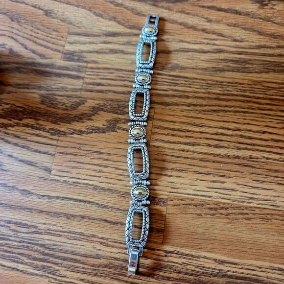 BRIGHTON "Uptown Shine" Gold And Silver Link Bracelet STATEMENT MAKING! - Picture 3 of 13
